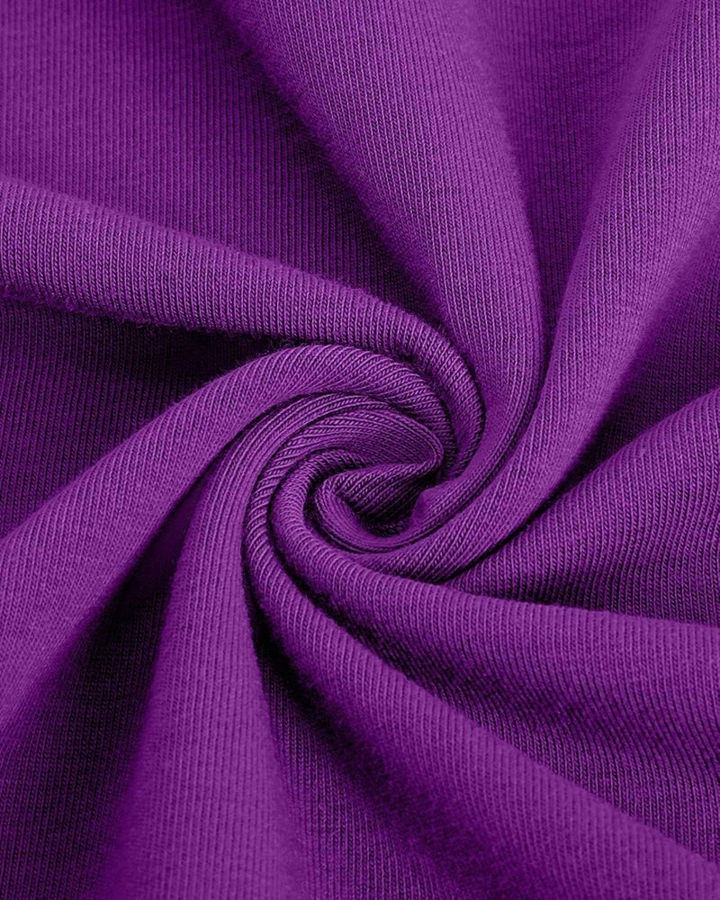 OUGES Women's 2026 Summer Fashion Purple Halter Neck Sleeveless Tie Back Swing A-Line Sundress Graduation Dress(Purple,M) - Image 4